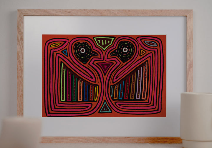 Orange and Pink Optical Illusion Lovebird Mola