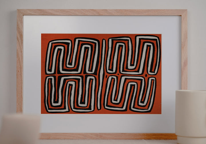 Orange And White Classic Maze Mola