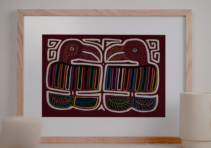 Burgundy and White Tattoo Toucan Parrot Beak Mola