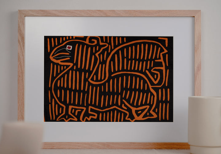Vintage Black And Orange Pegasus Mola