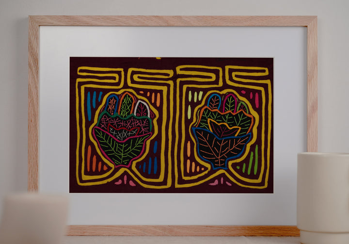 Burgundy And Gold Tulip Flower Mola