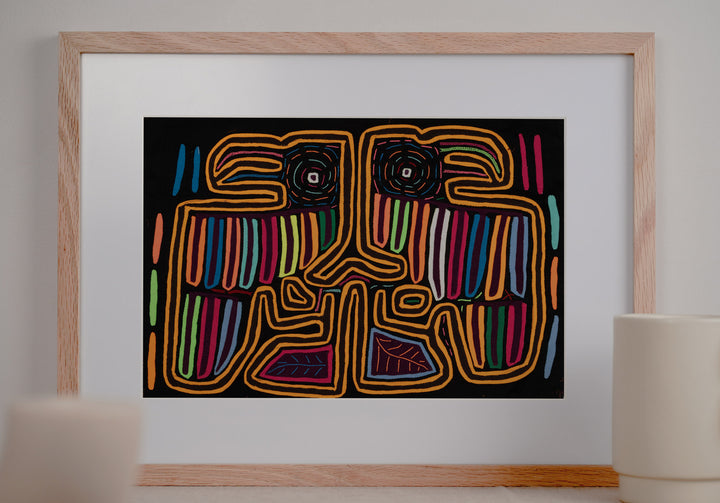 Black Light Toucan Parrot Special Mola