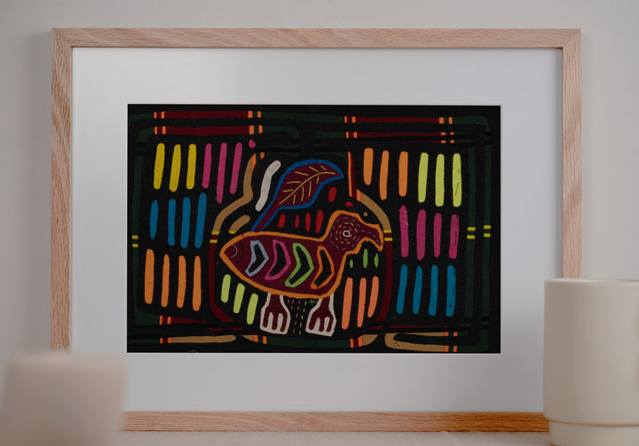 Bird Trapped in Colorful Maze Mola