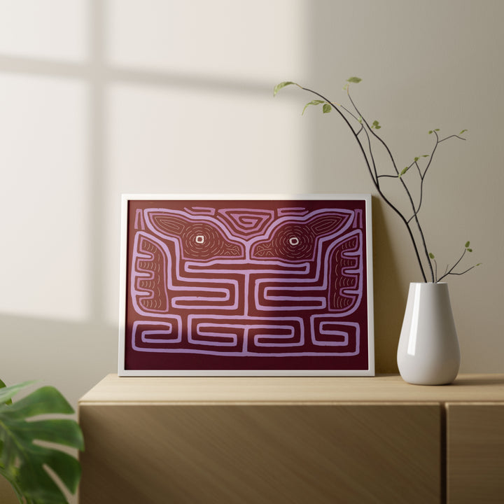 Lavender Purple Bird Optical Illusion Mola