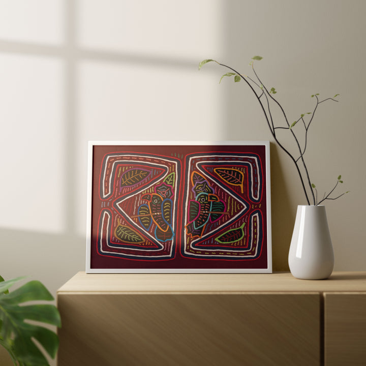 Symmetry Burgundy Parrot Bird Mola
