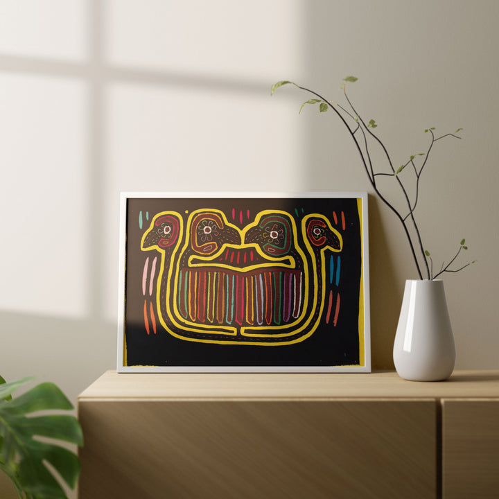 Yellow Rainbow Four Head Swan Mola