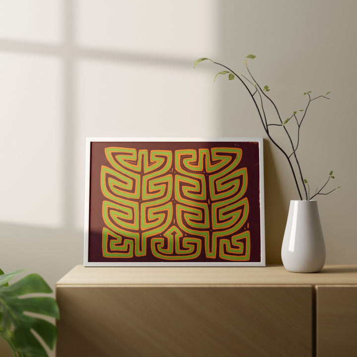 Burgundy Orange Green Cornstalk Mola
