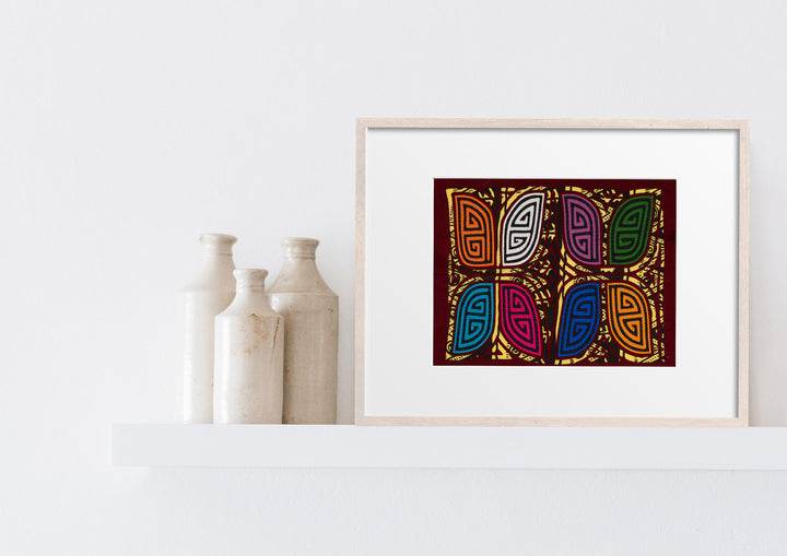 Vintage Rainbow Four Leaf Clover Mola
