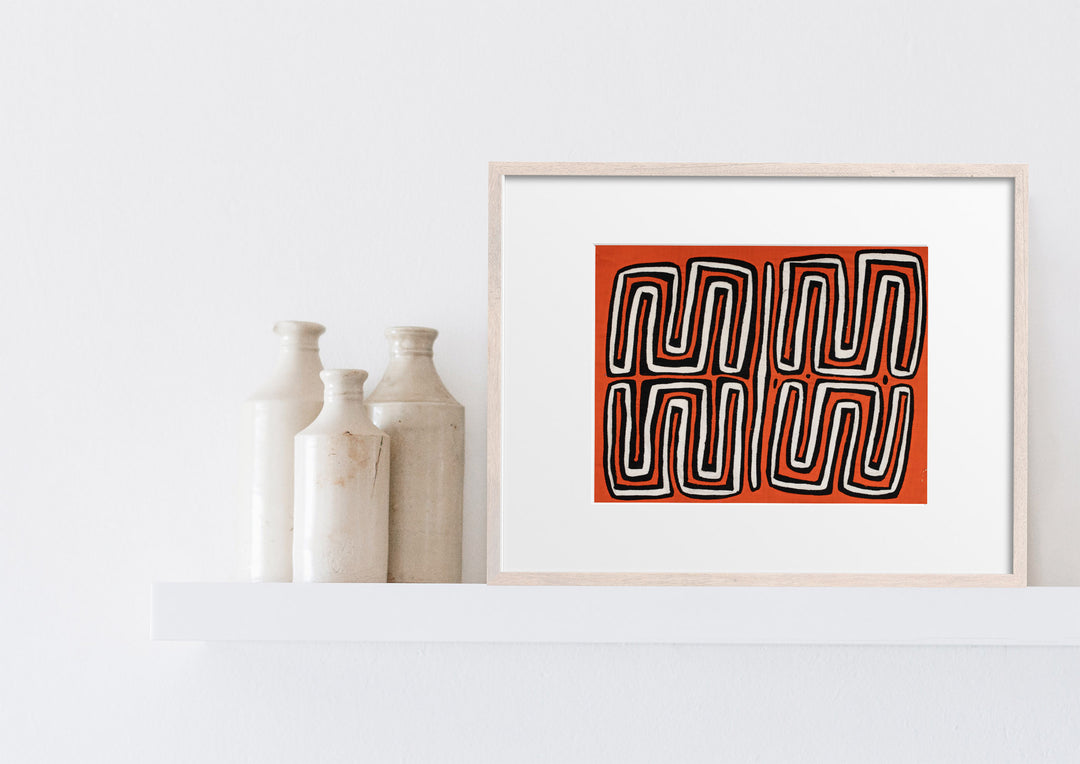Orange And White Classic Maze Mola