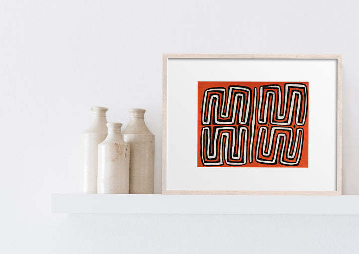Orange And White Classic Maze Mola