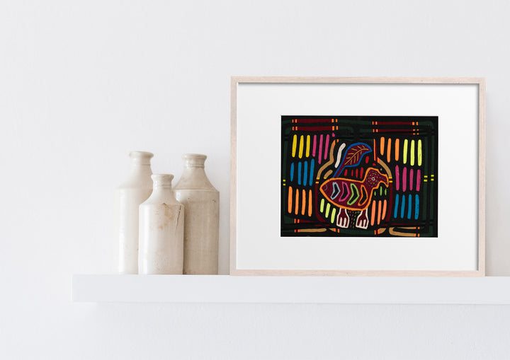 Bird Trapped in Colorful Maze Mola
