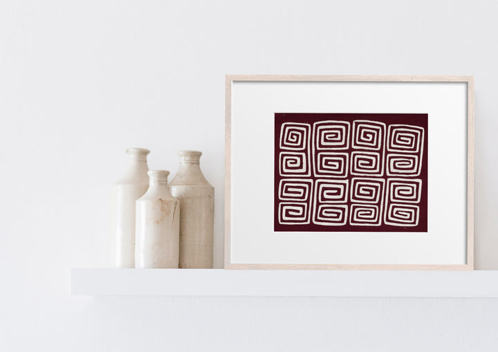 Burgundy and White Hollywood Squares Mola