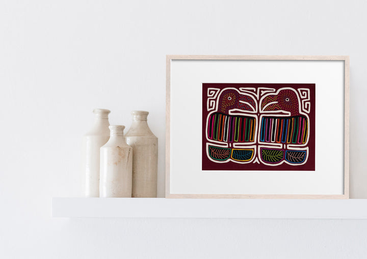 Burgundy and White Tattoo Toucan Parrot Beak Mola