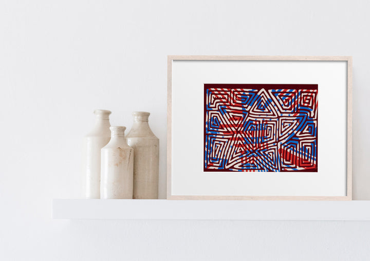Patriotic Red White and Blue Star Mola