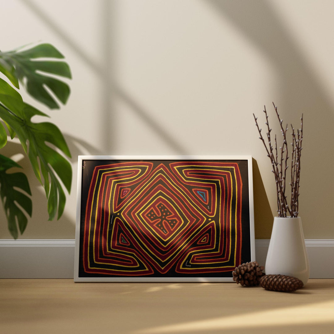 Black Red Yellow Maze Mola