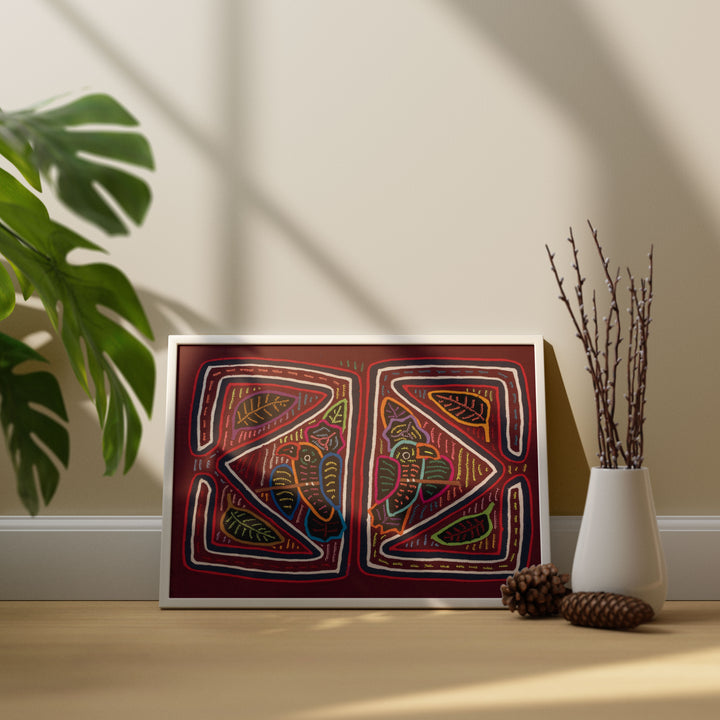 Symmetry Burgundy Parrot Bird Mola