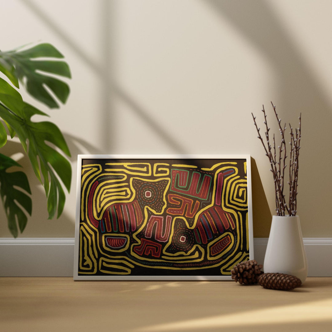 Playful Puppy Dogs Vintage Mola