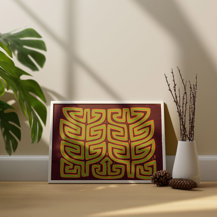 Burgundy Orange Green Cornstalk Mola