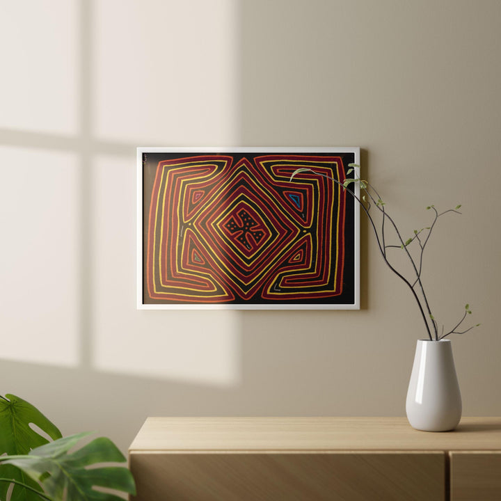 Black Red Yellow Maze Mola