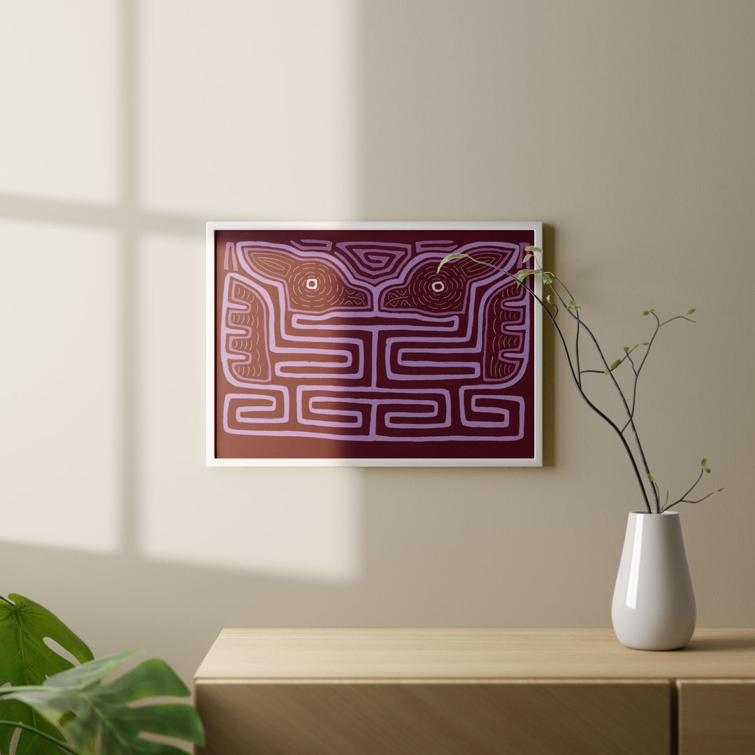 Lavender Purple Bird Optical Illusion Mola
