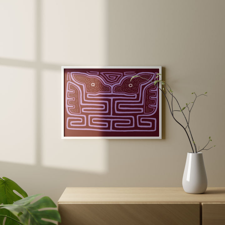 Lavender Purple Bird Optical Illusion Mola