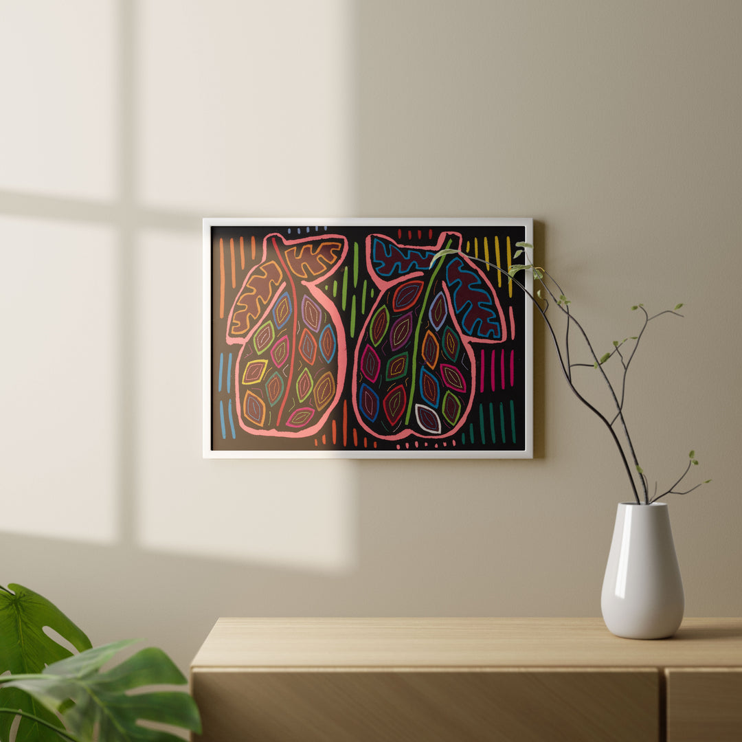 Pink Black Rainbow Mango Fruit Mola