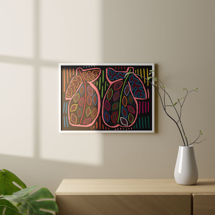 Pink Black Rainbow Mango Fruit Mola