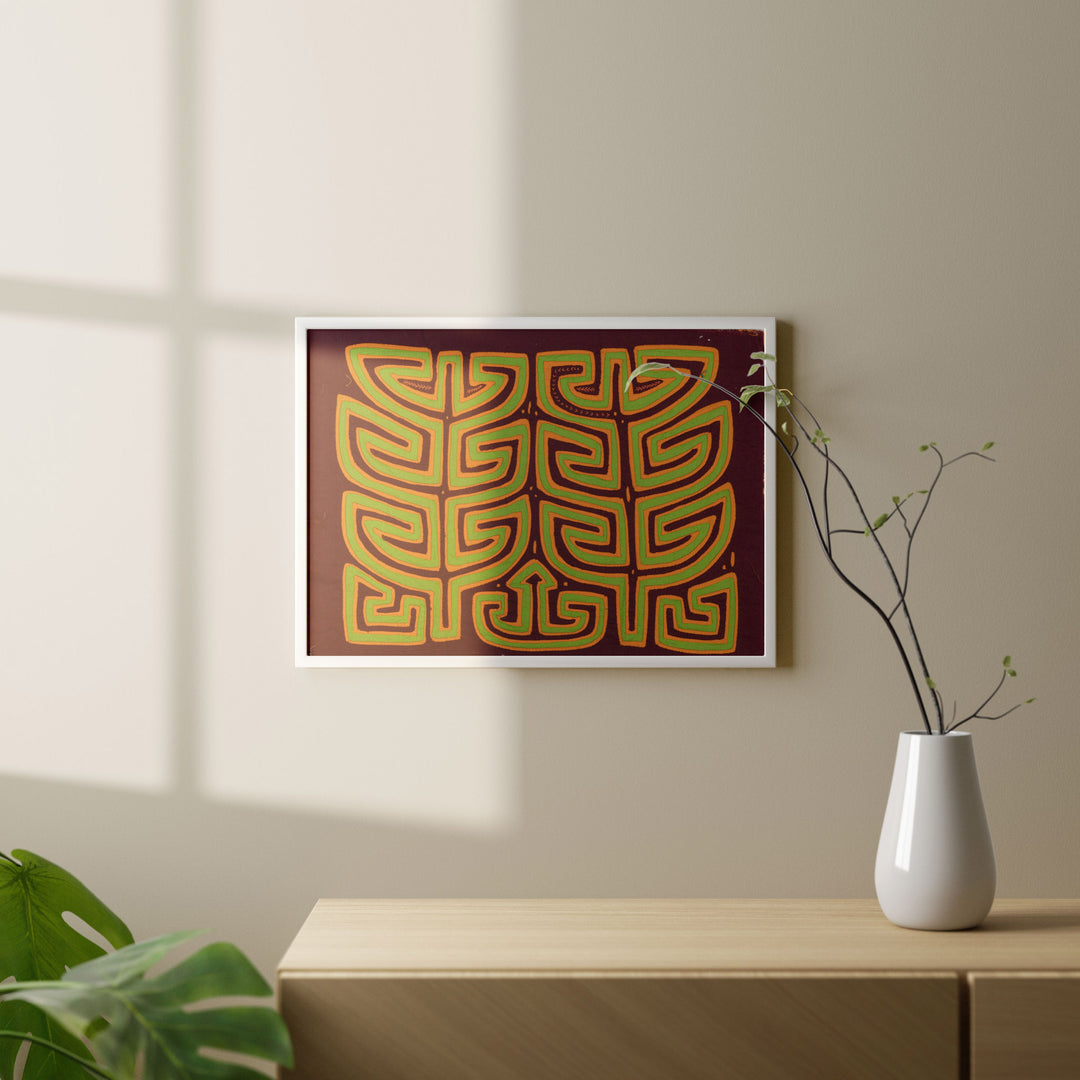 Burgundy Orange Green Cornstalk Mola