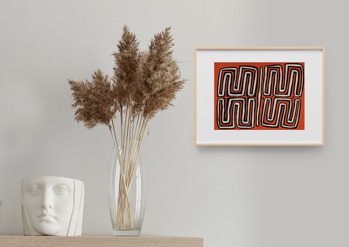 Orange And White Classic Maze Mola