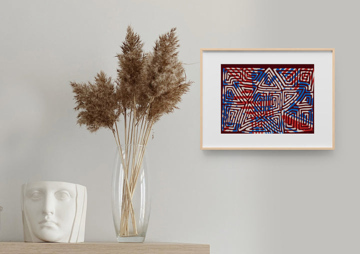 Patriotic Red White and Blue Star Mola