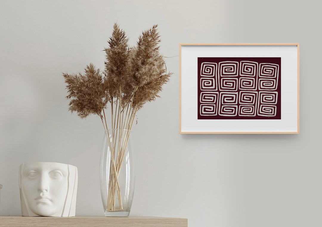 Burgundy and White Hollywood Squares Mola