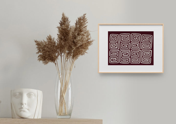 Burgundy and White Hollywood Squares Mola