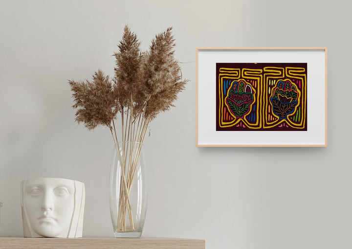 Burgundy And Gold Tulip Flower Mola