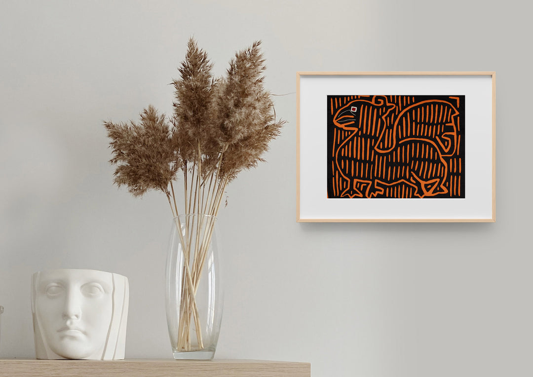 Vintage Black And Orange Pegasus Mola