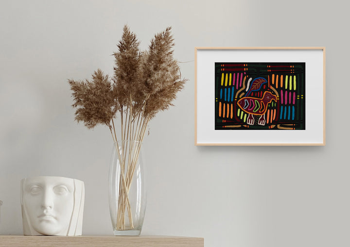 Bird Trapped in Colorful Maze Mola