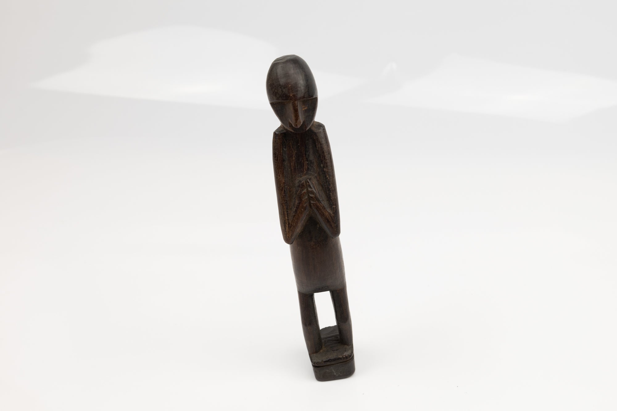 Hand Carved Cocobolo Wood Figure in Prayer Sculpture