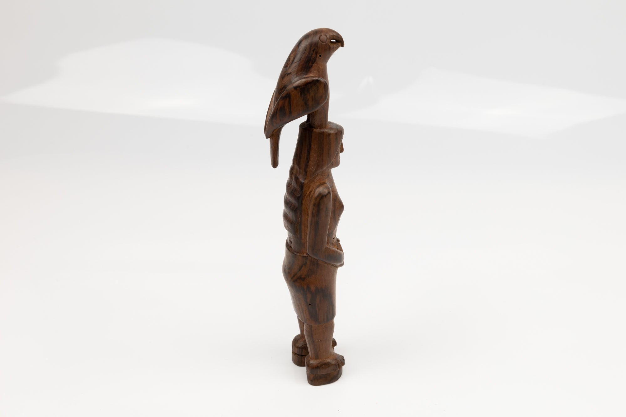 Hand Carved Cocobolo Wood Eagle Woman Sculpture
