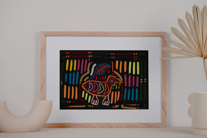 Bird Trapped in Colorful Maze Mola