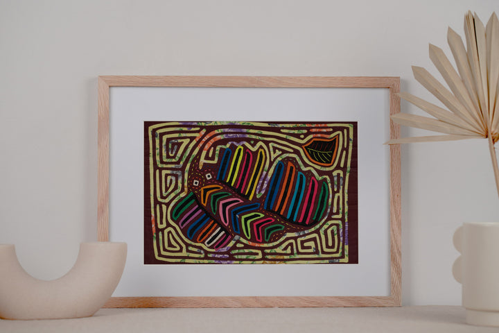Vintage Burgundy and Green Weird Fish Mola