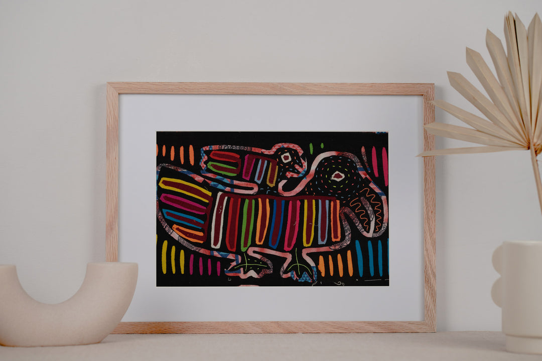 Vintage Toucan Parrot Taxi Mola