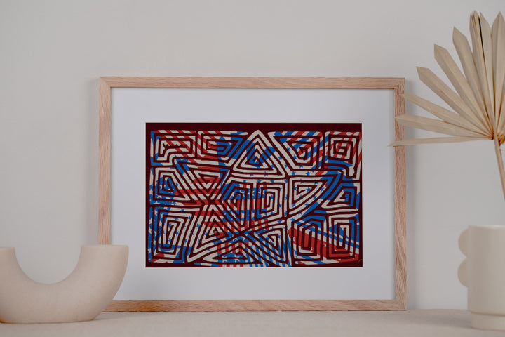 Patriotic Red White and Blue Star Mola