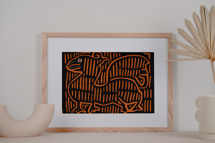 Vintage Black And Orange Pegasus Mola
