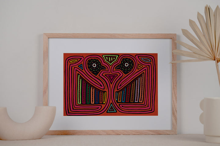 Orange and Pink Optical Illusion Lovebird Mola