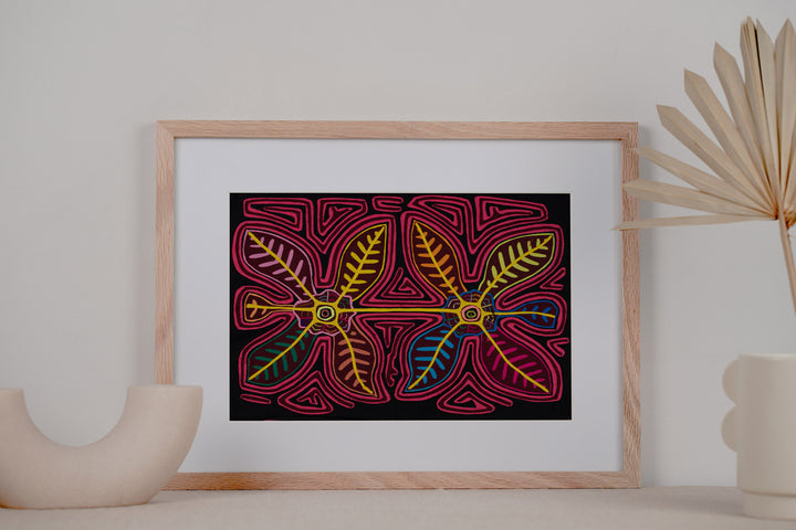 Rainforest Pink Spiral Leaves Mola