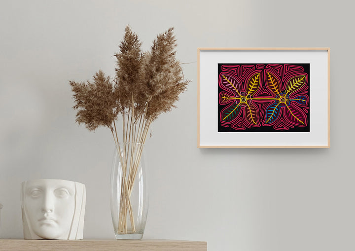 Rainforest Pink Spiral Leaves Mola