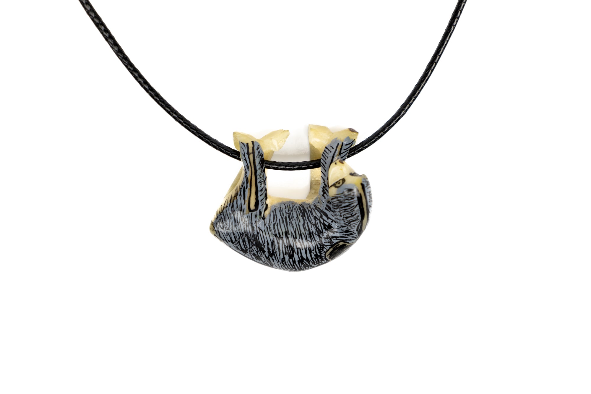 Grey Sloth Tagua Necklace