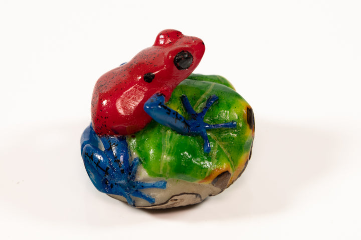 Red and Blue Poison Dart Frog Tagua Carving