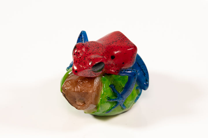 Red and Blue Poison Dart Frog Tagua Carving