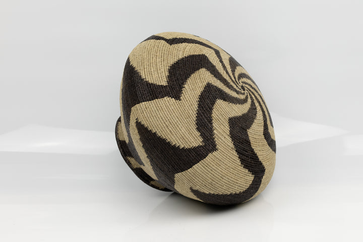 Wounaan Indian woven black and tan large basket Panama art