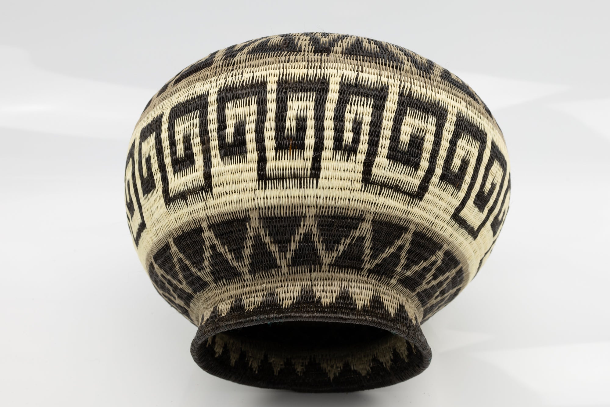 Wounaan Indian Hand Woven Greek Key Panama Basket